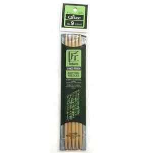 7" Bamboo Premium Needle Clover Takumi 5 Pieces No.9 Wooden Knitting Needles